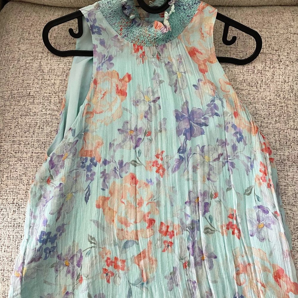 ALICE  OLIVIA floral-print mock neck sleeveless